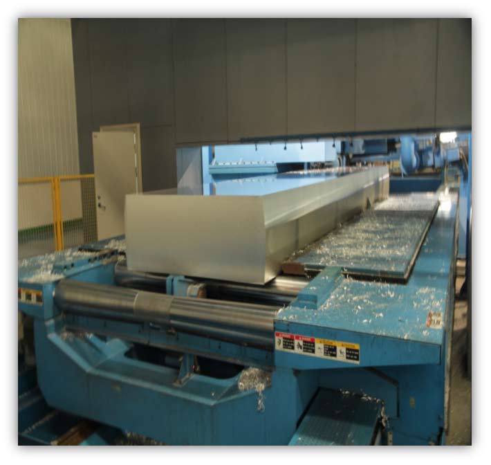 the #2 milling machine completes the other side milling